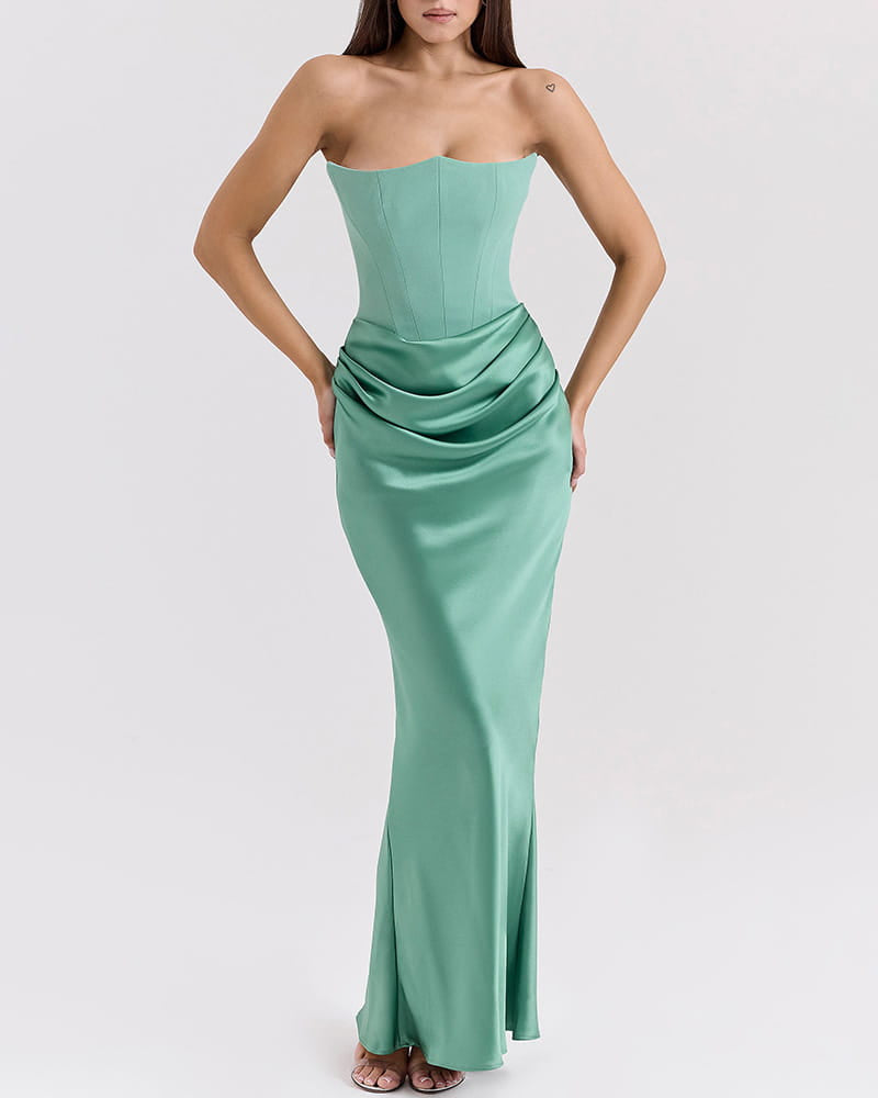 Glamorous-Evening-Strapless-Pleated-Maxi-Dress-3