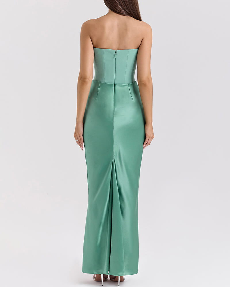 Glamorous-Evening-Strapless-Pleated-Maxi-Dress-5