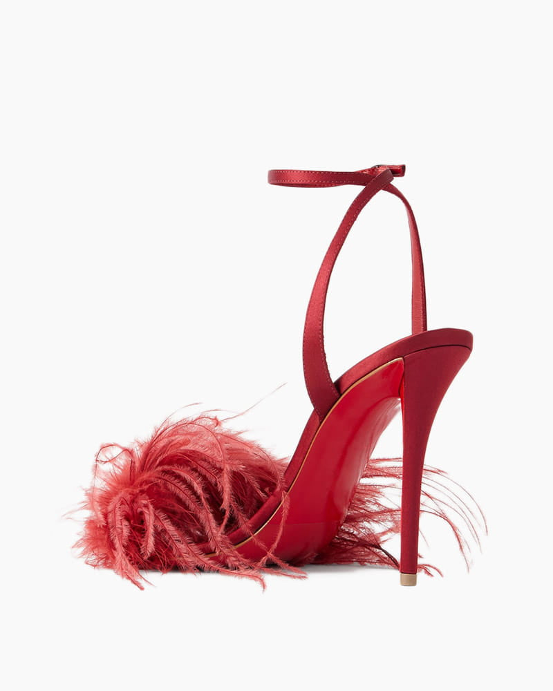 Glamorous-Evening-Feather-Ankle-Strap-Sandal-Heels-4