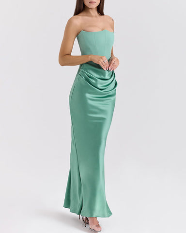 Glamorous-Evening-Strapless-Pleated-Maxi-Dress-2