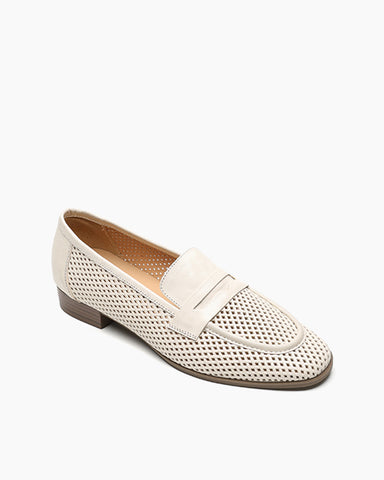 Woven Braided Leather Casual Flat Loafers