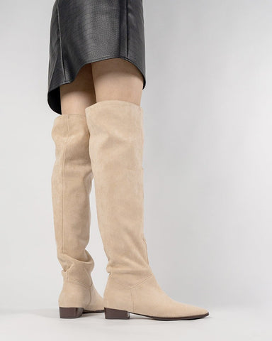 Wide Calf Knee High Pull On Fall Weather Winter Boots