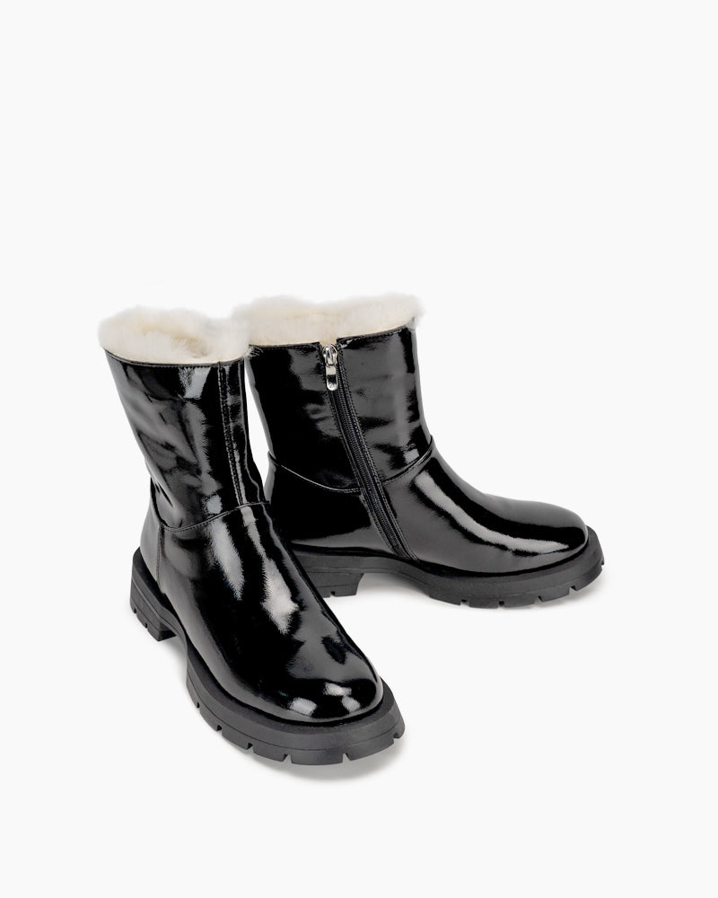 Patent-Leather-Warm-Faux-Fur-Lined-Ankle-Snow-Boots