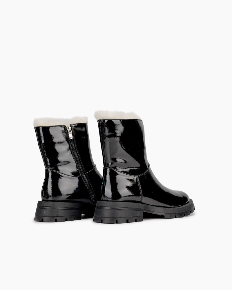 Patent-Leather-Warm-Faux-Fur-Lined-Ankle-Snow-Boots