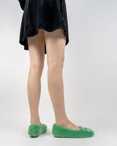 Rhinestone-Square-Buckle-Fuzzy-Slip-On-Slippers-Loafers