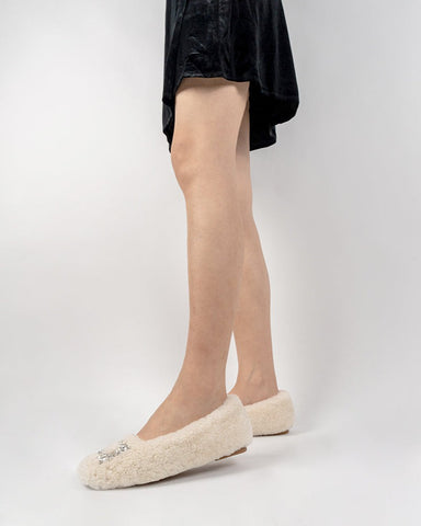 Rhinestone-Square-Buckle-Fuzzy-Slip-On-Slippers-Loafers