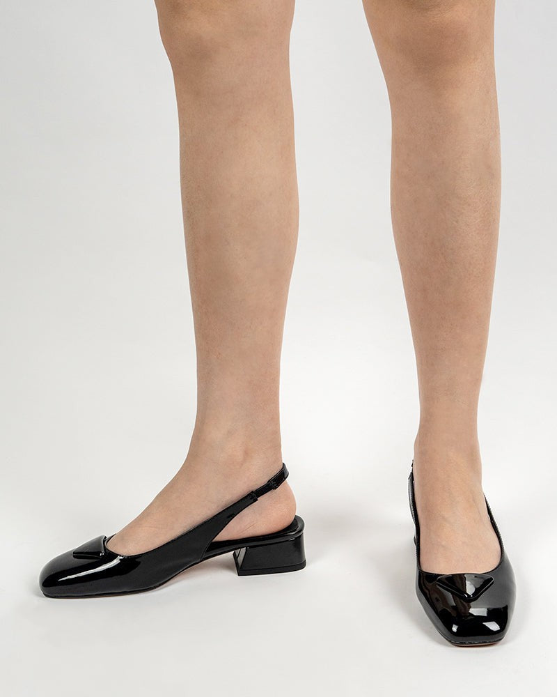 The Low Heel Sling Back Pump in Black – Shoes 'N' More