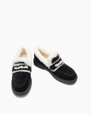 Plush-Lamb-Fur-Suede-Slip-On-Flat-Loafers