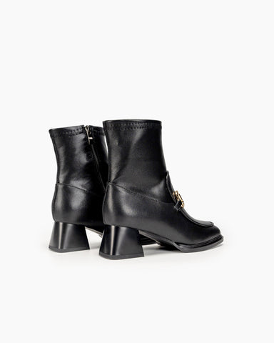 Classic-Metal-Buckle-Leather-Side-Zipper-Chunky-Block-Heel-Mid-Calf-Boots