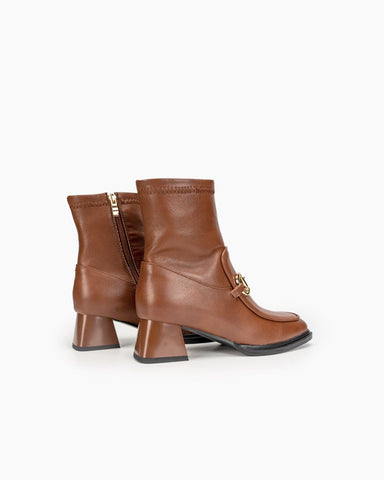 Classic-Metal-Buckle-Leather-Side-Zipper-Chunky-Block-Heel-Mid-Calf-Boots