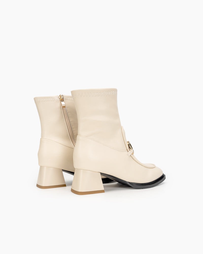 Classic-Metal-Buckle-Leather-Side-Zipper-Chunky-Block-Heel-Mid-Calf-Boots