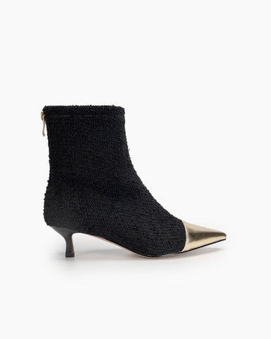 Fabric-Weave-Stiletto-Kitten-Heel-Pointed-Toe-Ankle-Boots