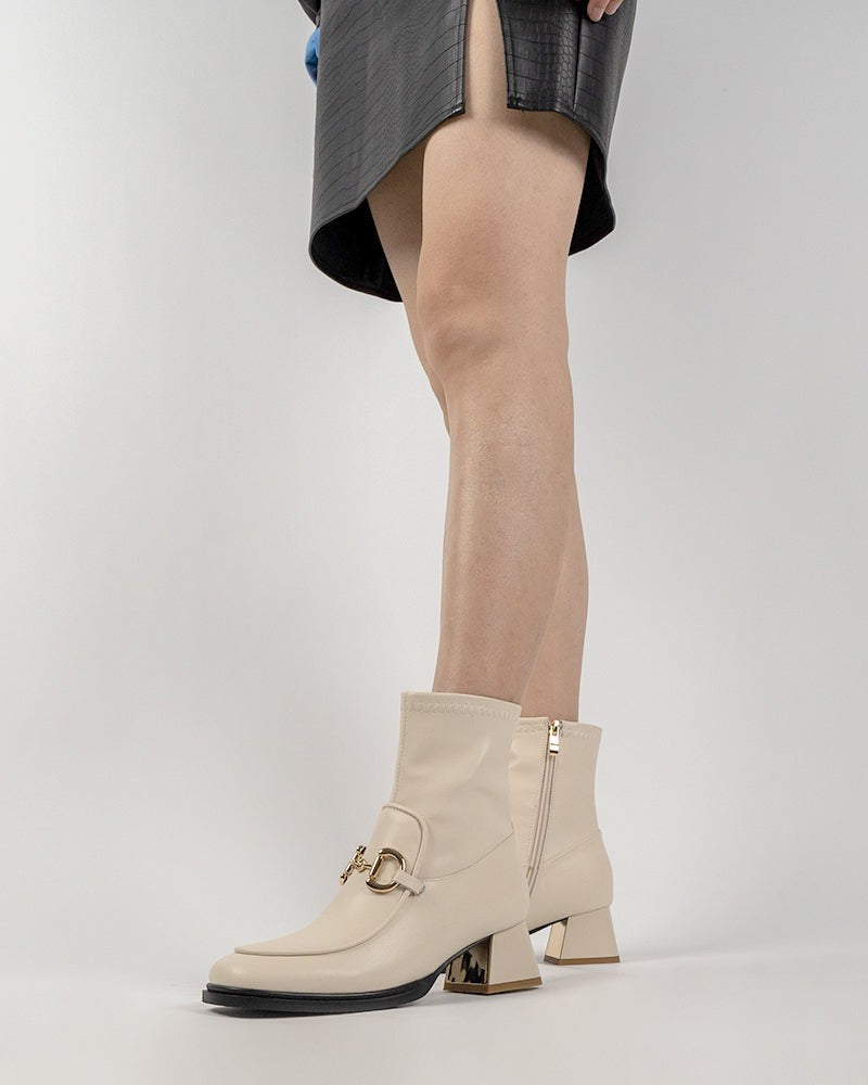 Classic-Metal-Buckle-Leather-Side-Zipper-Chunky-Block-Heel-Mid-Calf-Boots