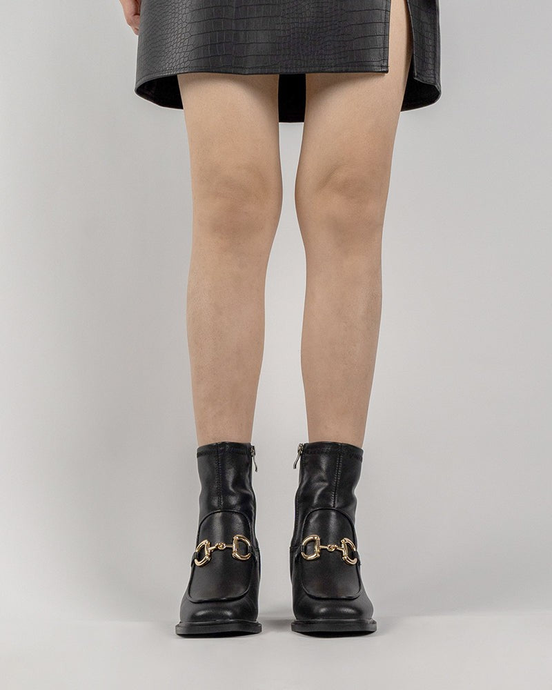 Classic-Metal-Buckle-Leather-Side-Zipper-Chunky-Block-Heel-Mid-Calf-Boots