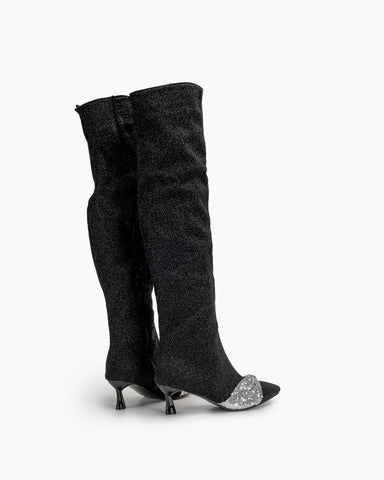 Sparkle Sequins Stiletto High Heel Over Knee Boots