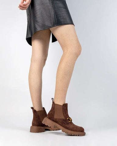 Chelsea Platform Chunky Heel Elastic Lug Sole Ankle Boots