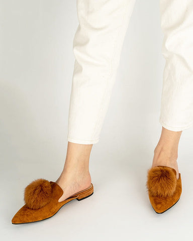Slip On Backless Flat Heel Mules