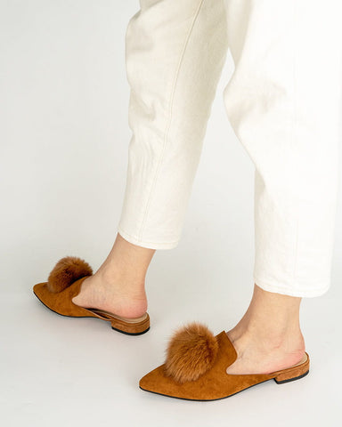 Slip On Backless Flat Heel Mules