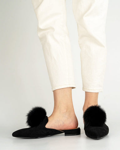 Slip On Backless Flat Heel Mules
