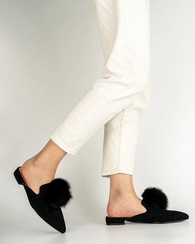 Slip On Backless Flat Heel Mules