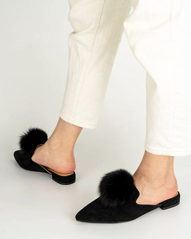 Slip On Backless Flat Heel Mules