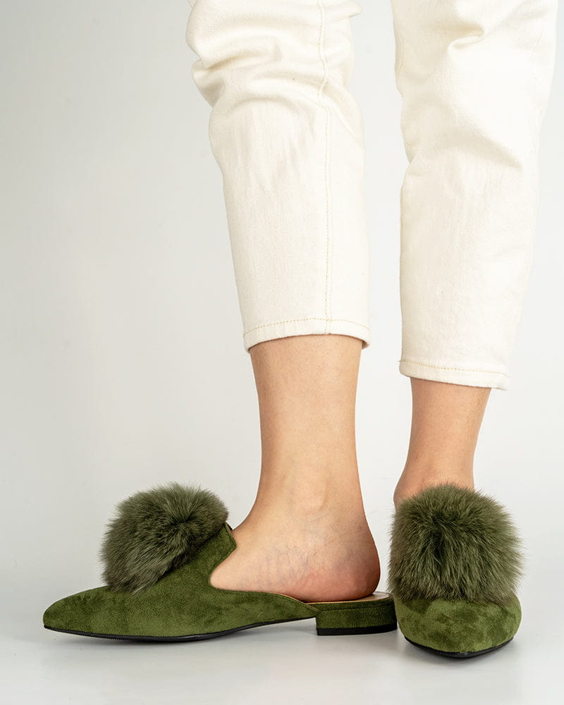 Slip On Backless Flat Heel Mules
