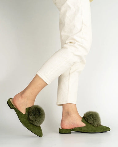 Slip On Backless Flat Heel Mules