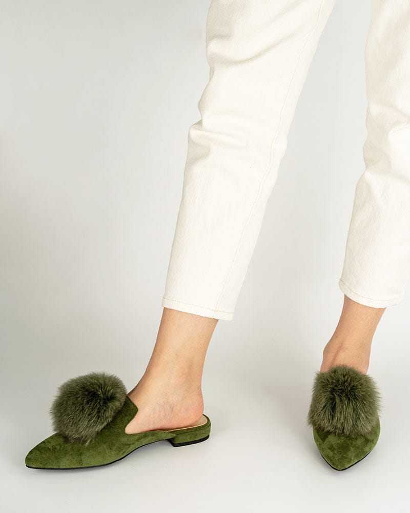 Slip On Backless Flat Heel Mules