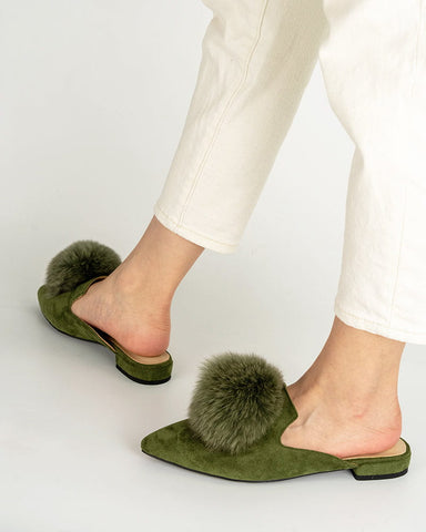 Slip On Backless Flat Heel Mules