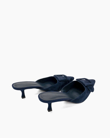 (Clean Up - US 6 ) Pointed Toe Slides Low Heels Mule Kitten Heel Sandals