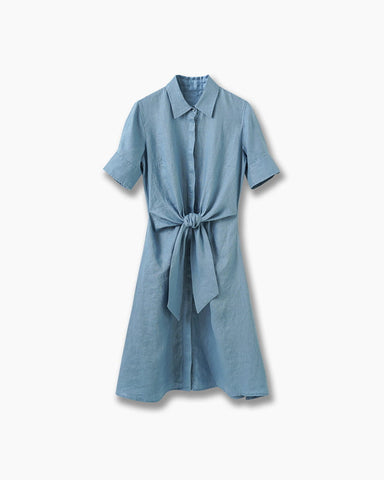 Summer-Office-Casual-Belted-Shirt-Dress-10