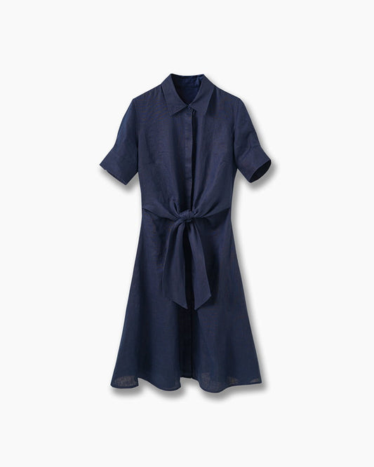 Summer-Office-Casual-Belted-Shirt-Dress-8