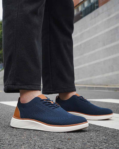 Men's Knit Wingtip Oxford Brogue Sneaker