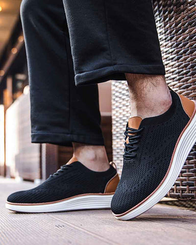 Men's Knit Wingtip Oxford Brogue Sneaker