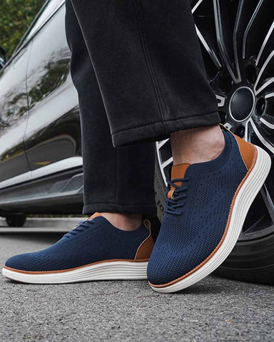 Men's Knit Wingtip Oxford Brogue Sneaker