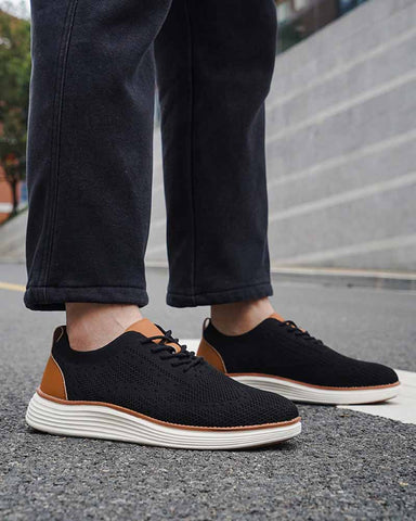 Men's Knit Wingtip Oxford Brogue Sneaker