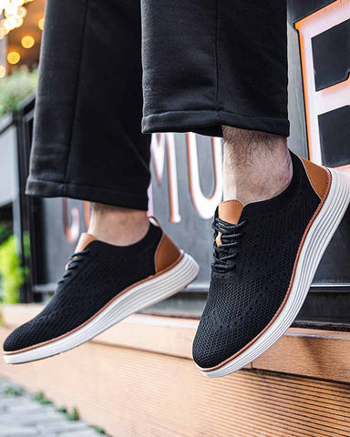 Men's Knit Wingtip Oxford Brogue Sneaker