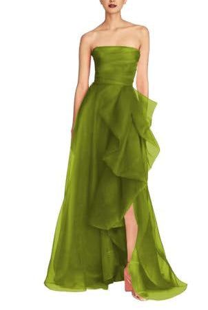 Draped Tulle Gown Evening Dress with Organza Ruffle LarosaStyle Draped Tulle Gown Evening Dress with Organza Ruffle LarosaStyle