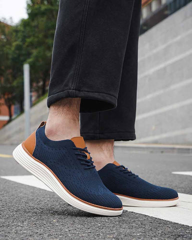 Men's Knit Wingtip Oxford Brogue Sneaker
