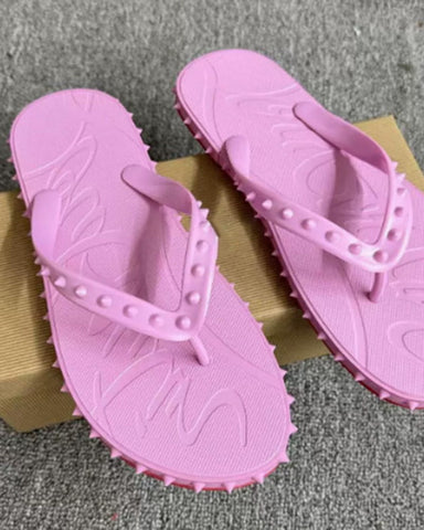 Casual Beach Rubber Studded Flip Flop Sandals
