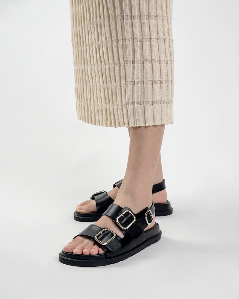 two-strap-buckle-flat-ankle-comfortable-adjustable-sandals