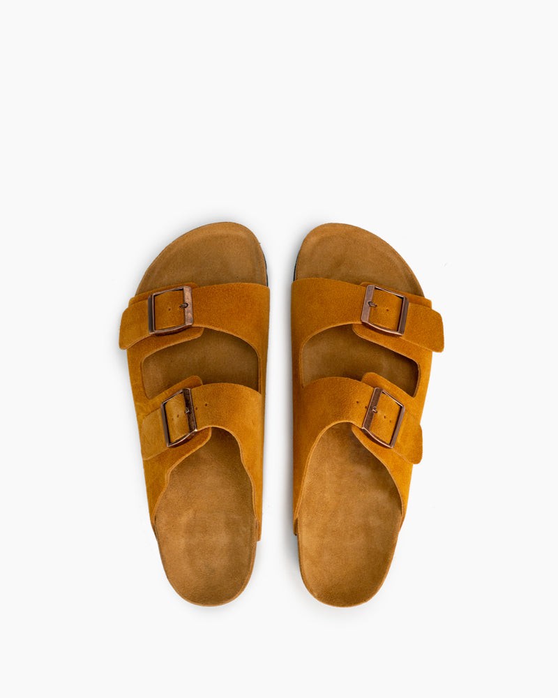 Men's-Adjustable-Buckle-Cork-Footbed-Suede-Slippers