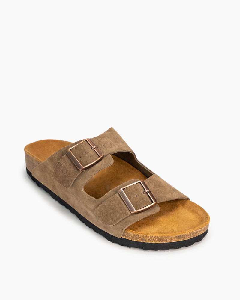 Men's-Adjustable-Buckle-Cork-Footbed-Suede-Slippers