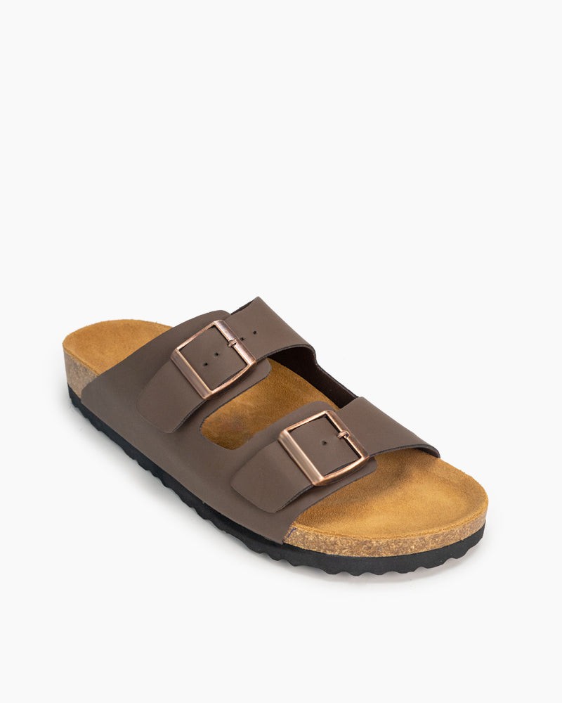 Men's-Adjustable-Buckle-Cork-Footbed-Leather-Slippers