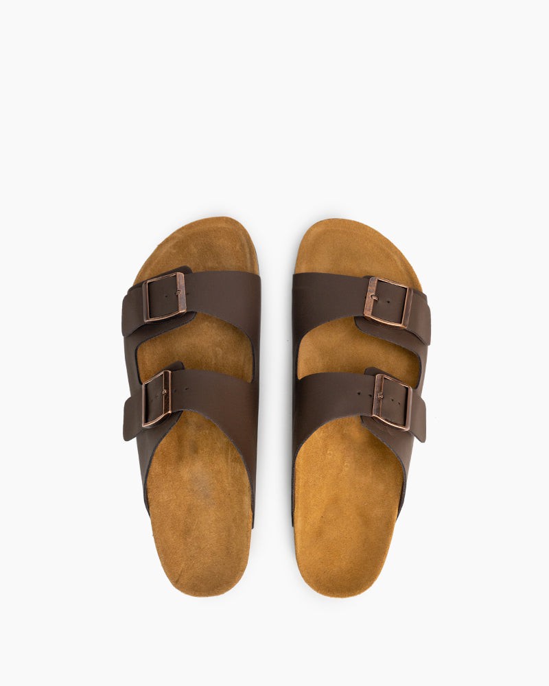 Men's-Adjustable-Buckle-Cork-Footbed-Leather-Slippers