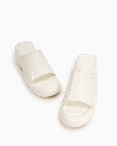 Patent Leather Sexy Wedge High Heel Platform Sandals