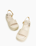 Ankle Strap Buckle Open Toe Platform Sandals