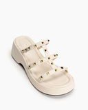 Studded Comfort Dressy Summer Platform Wedge Sandals