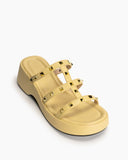Studded Comfort Dressy Summer Platform Wedge Sandals