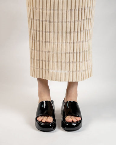 Patent Leather Sexy Wedge High Heel Platform Sandals